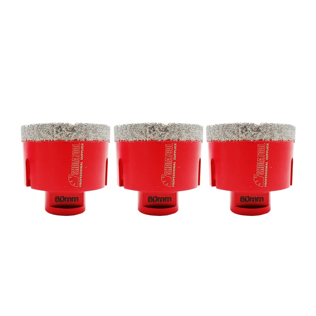 SHDIATOOL Diamond Core Drill Bit,Hole Saw Diameter 60mm 2-3/8" M14 Thread Vacuum Brazed for Concrete Granite Marble Porcelain Tile Masonry Brick,3PCS