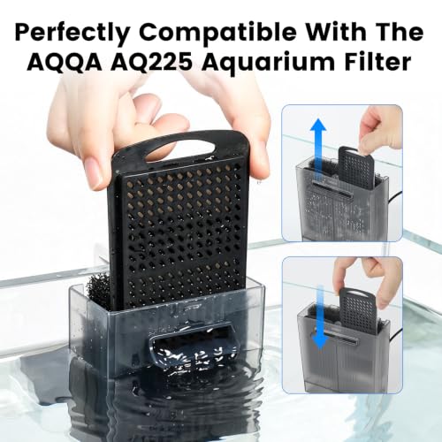 Image of AQQA Aquarium Filter Replacement Cartridges 8 Pack for AQ225-M Low Water Turtle Tank Filters
