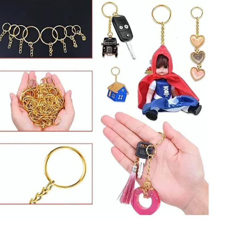 Set 100 Portachiavi Piatti Rotondi Oro In Lega – Anelli Apricatena Per Fai-da-Te, Accessori Per Gioielli, Pelletteria E Cinture