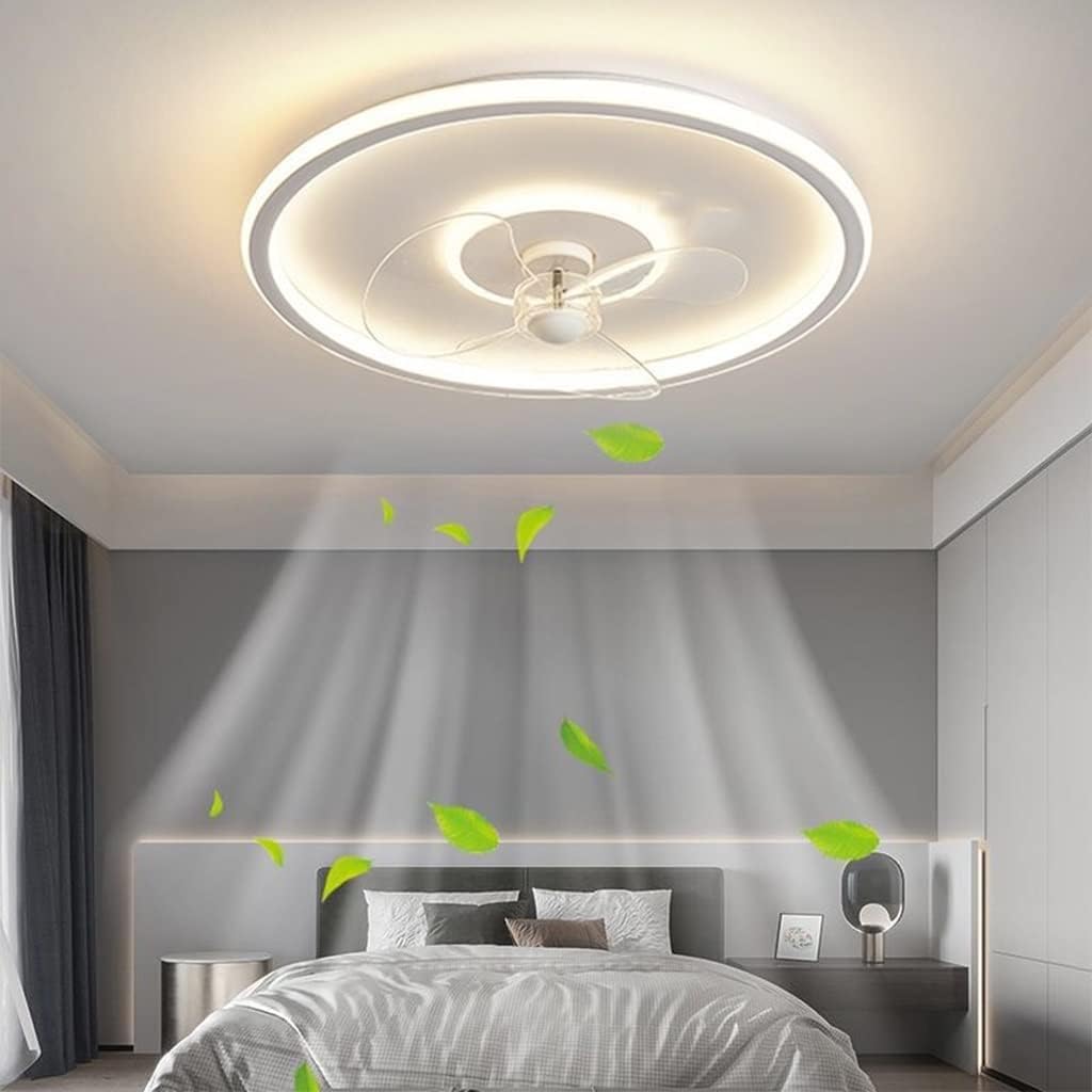 Ventilador de techo LED regulable de 30W con mando a distancia para iluminacion de guarderia blanca