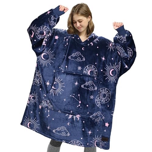 Catalonia Classy Übergroße Fleece Hoodie Decke Grau, Warme...