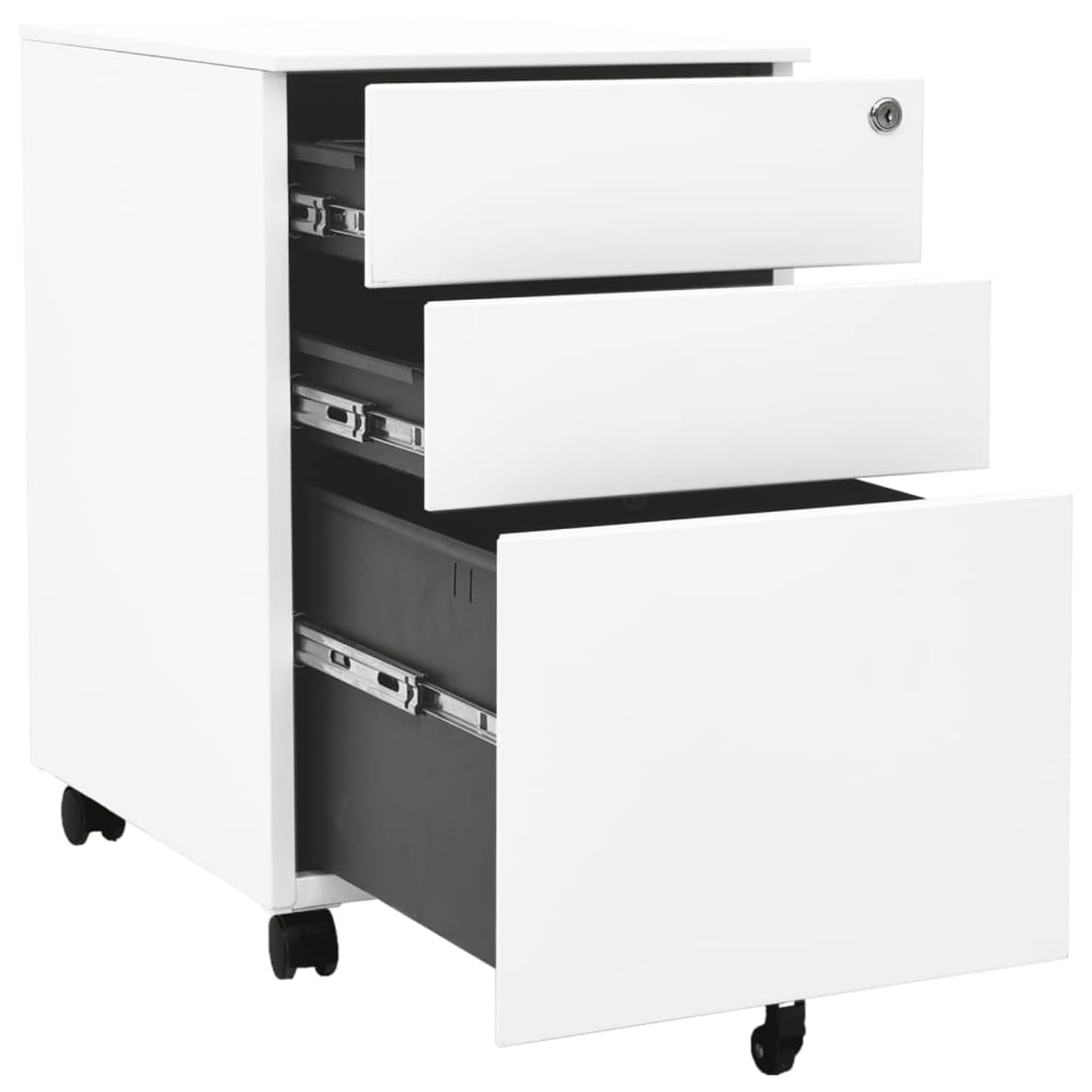 ZEYUAN Schedario Mobile Bianco 39x45x60 cm in Acciaio,Schedario,Schedario da Ufficio,Mobiletto per Documenti(SPU:335978)