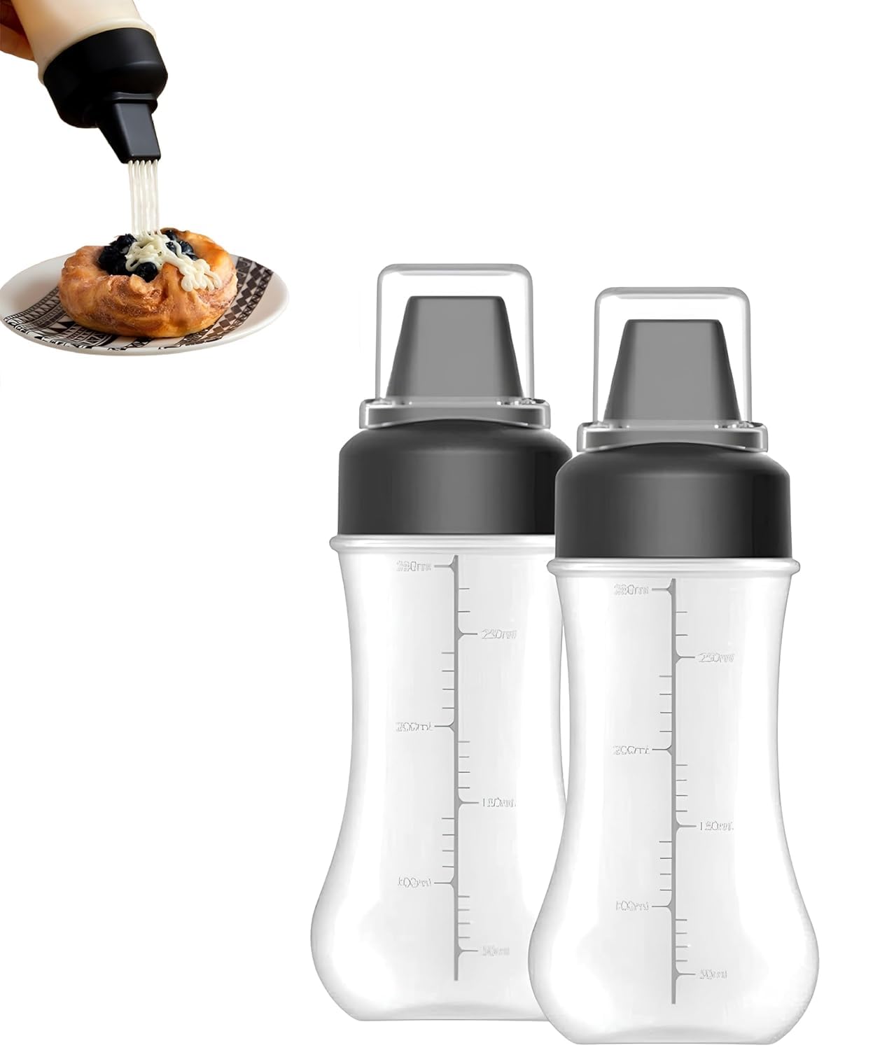 Simplyhut Multipurpose Squeeze Bottle - Leak-Proof Plastic Sauce Dispenser with Flip Cap & Easy Flow Nozzle for Ketchup, Mayo & Honey, Reusable Sauce Bottle for Travel, School Kids & Office (2)