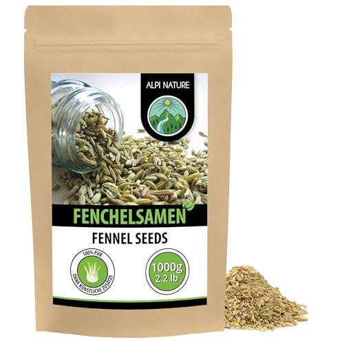 Alpi Nature Fenchelsamen 1kg Fenchelsamen ganz für Gewürzmischungen Fencheltee Fenchel Tee