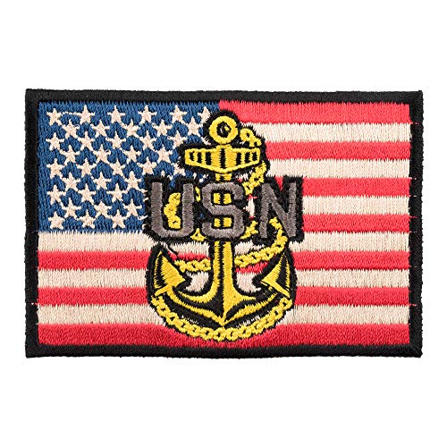 American Flag Navy Anchor Patch, US Flag Patches