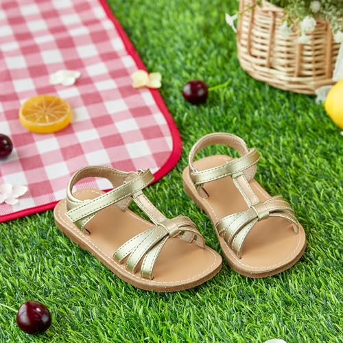Image of Otter MOMO Girls Open Toe Princess Flat Sandals with Comfort Sole Summer Sandals