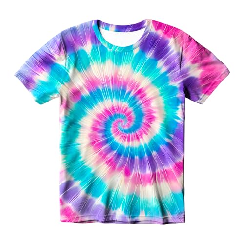 Kids Tie Dye T-Shirt, Children Tie Dye Short Sleeve Tee Shirt for Kids