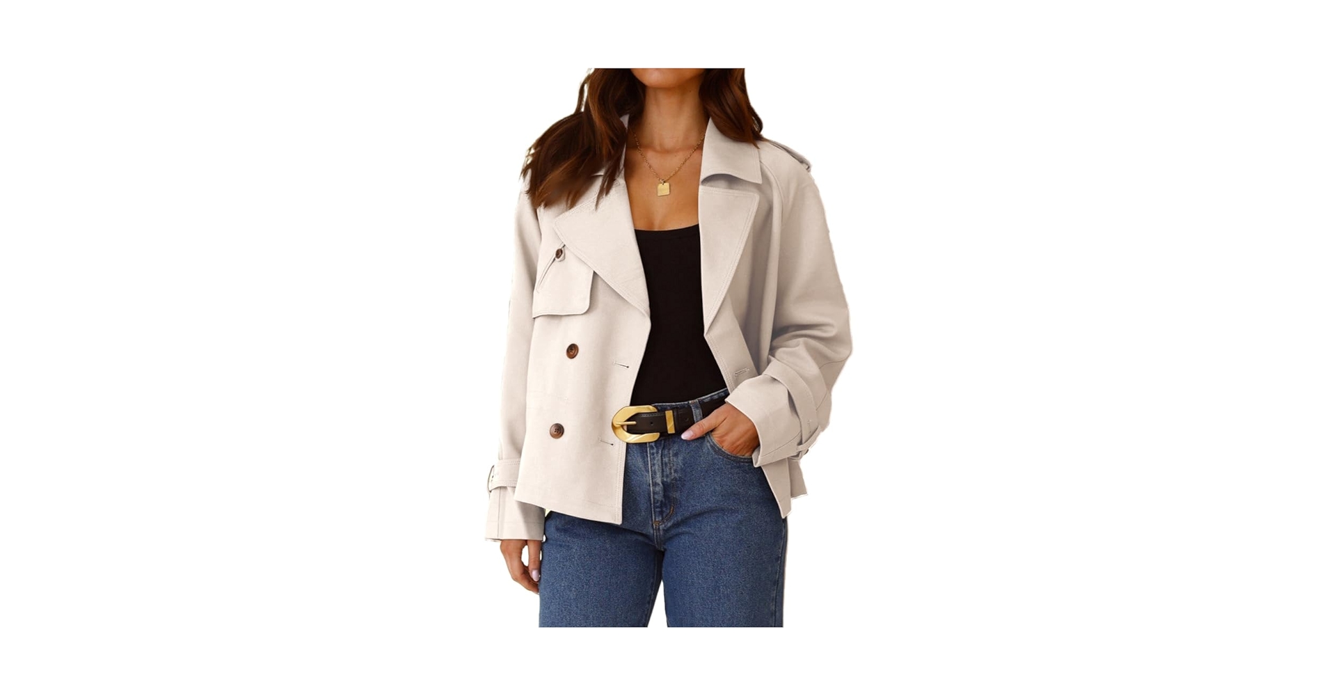 Amazon.com: IDEALSANXUN Cropped Trench Coat for Women 2025