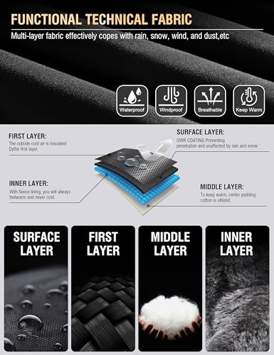 Winter Jackets Coats For Men Ski Snow Waterproof Fleece Liner Windproof Raincoat 6 Pockets - Image 6