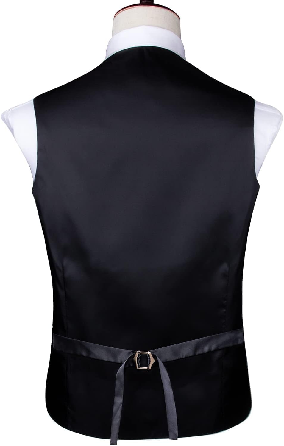 Hi-Tie Double Breasted Suit Vest Tie Set For Men Waistcoat Lapel Pin Handkerchief Cufflinks Tie Clip Suit Tuxedo 6Pcs