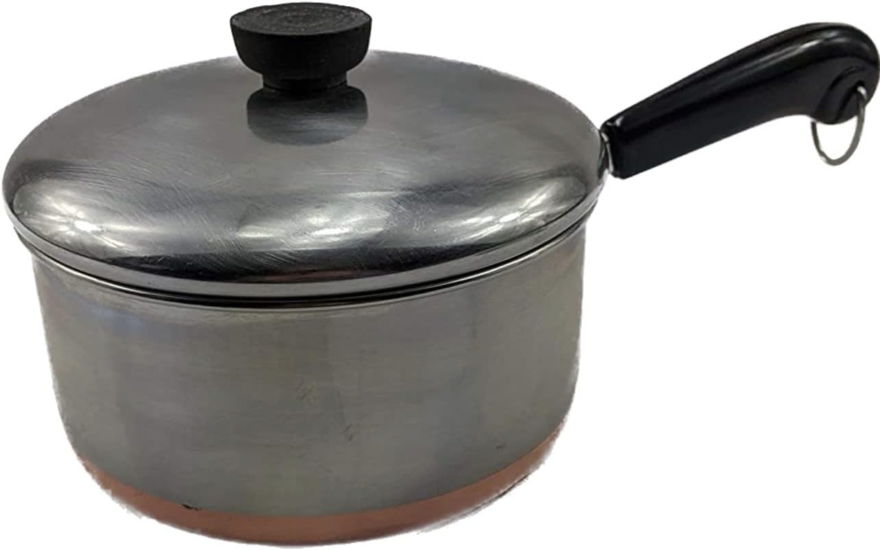 Vtg Revere Ware SS Copper Bottom 2qt Saucepan