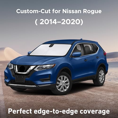 Image of EcoNour Windshield Sunshade Compatible for Nissan Rogue (NOT for Rogue Sport) 2014-2018 2019 2020, Sun Visor for Front Window Sun Shade Cover, UV Heat Blocker & Protector, Car Accessories