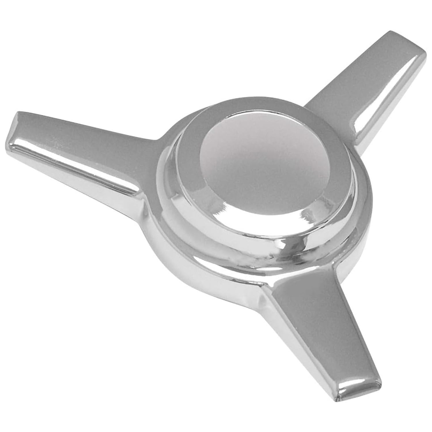 GAZOZ PERFORMANCE Chrome Plated Wheel Spinner - Universal Fit for Rally & Aluminum Wheels, 3-Bar Straight Stud Mount, Durable Zinc with Chrome Finish, Quick & Easy Installation, 1 Piece
