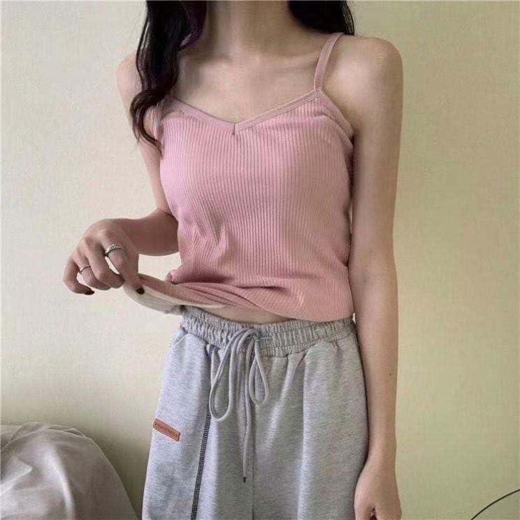 Image of Women's Thermal Fleece-Lined Ribbed Camisole Tank Top -School Girls Adjustable Spaghetti Strap Undershirt, Winter Warm Base Layer Cami, Soft Stretch Sleeveless Top