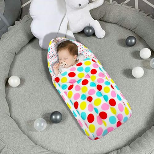 Image of VParents mite Polka dots Cotton Bedding Combo: Mosquito net Attached Bed & Travel Nest