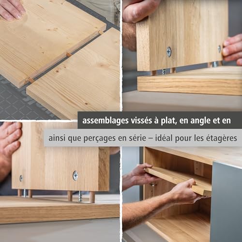 Kit de ferrures excentriques wolfcraft 4665000 assemblage bois - 5