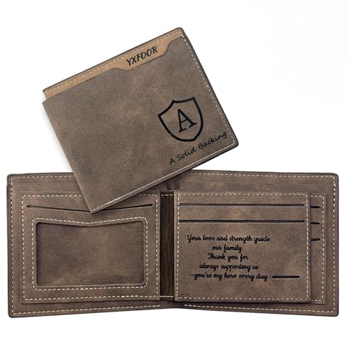 Personalized Wallet for Men - Customized Wallets Engraved with Names and Special Designs, Unique Gift for Husband, Dad, Boyfriend, Grandpa, Son, Groomsmen,Gifts for Father's Day