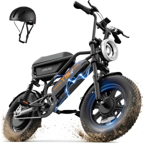 URLIFE Electric Bike for Adults Teens,1000W Peak Ebike with Storage Box,48V 13AH Battery,20+MPH Electric Dirt Bike,16" Fat Tire Off-Road E Bike,UL 2849 Certified image 1