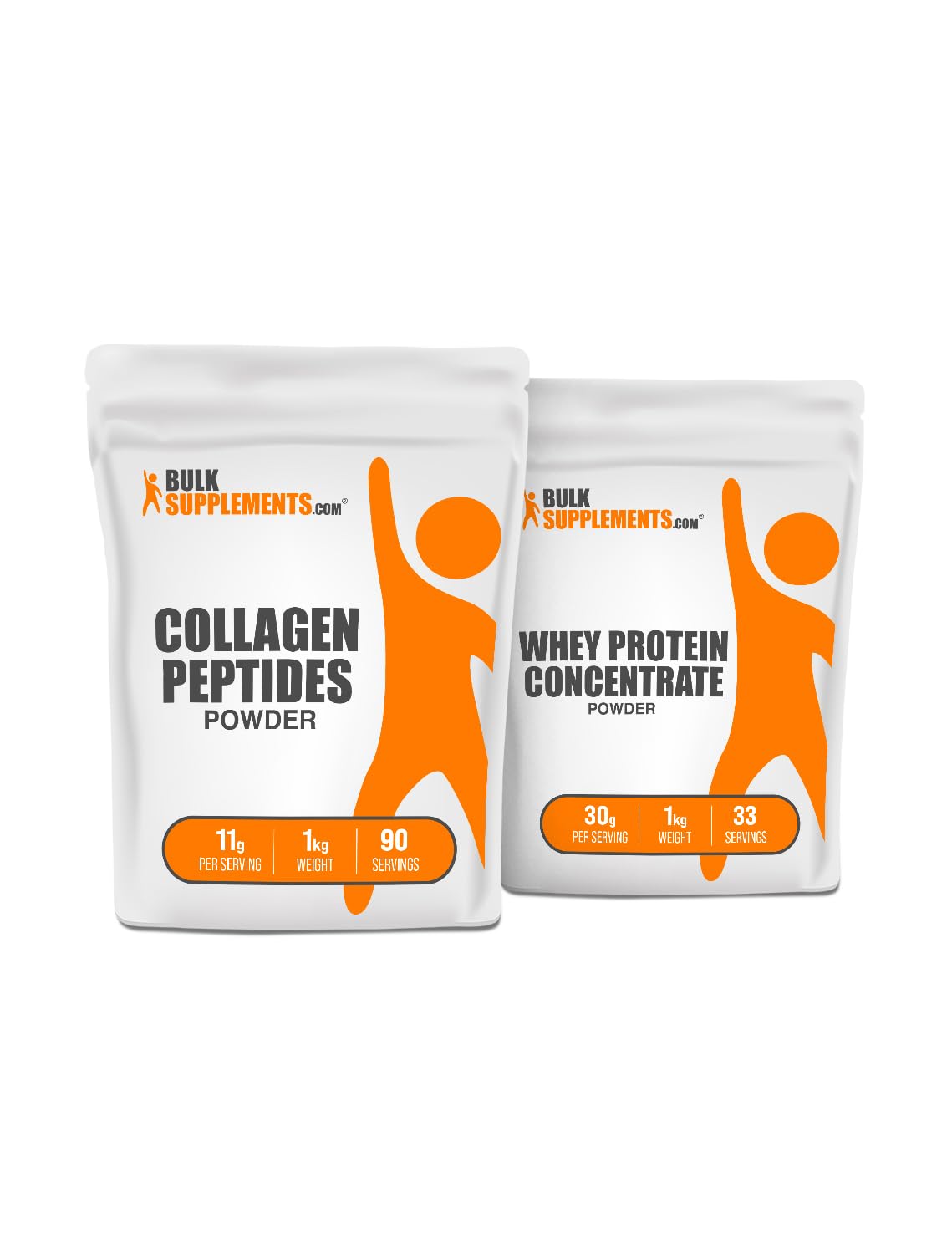 BulkSupplements Collagen Peptides 1kg Whey Protein Concentrate 1kg Bundle