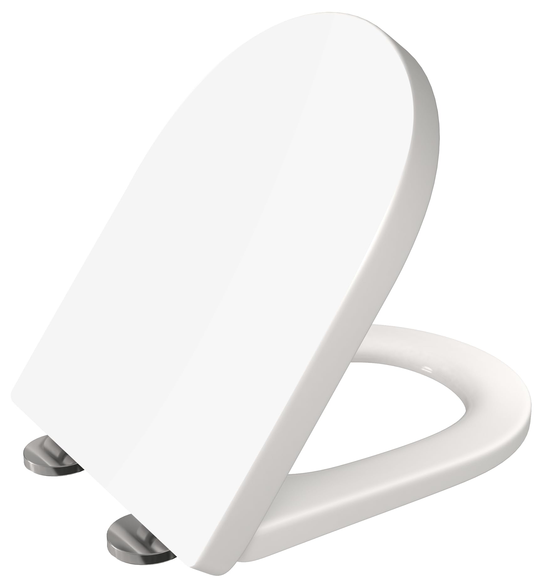 Aan White D-Shape Toilet Seat With Mute Or Slow-Close Toilet Seat Cover Quick-Release For Easy Cleaning Plastic Material Durable Seat Easy Top Or Blind Hole Fixing Aan®