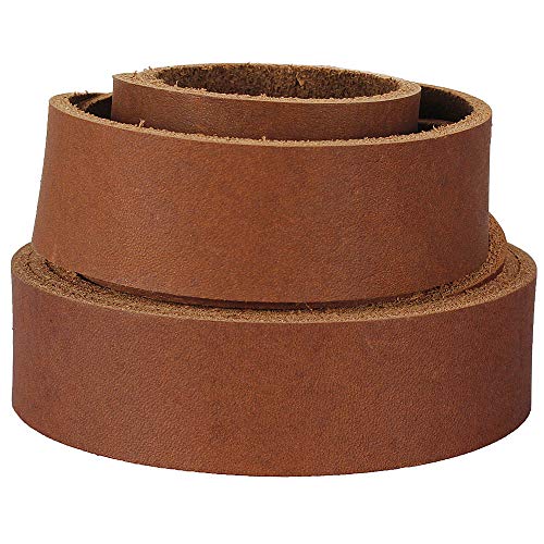 LolliBeads (TM) Genuine Leather Strap Leather Strip 1 Inch Wide and 72 Inches Long, Brown, Brown_1inch, 1inches_2yards - Image 2