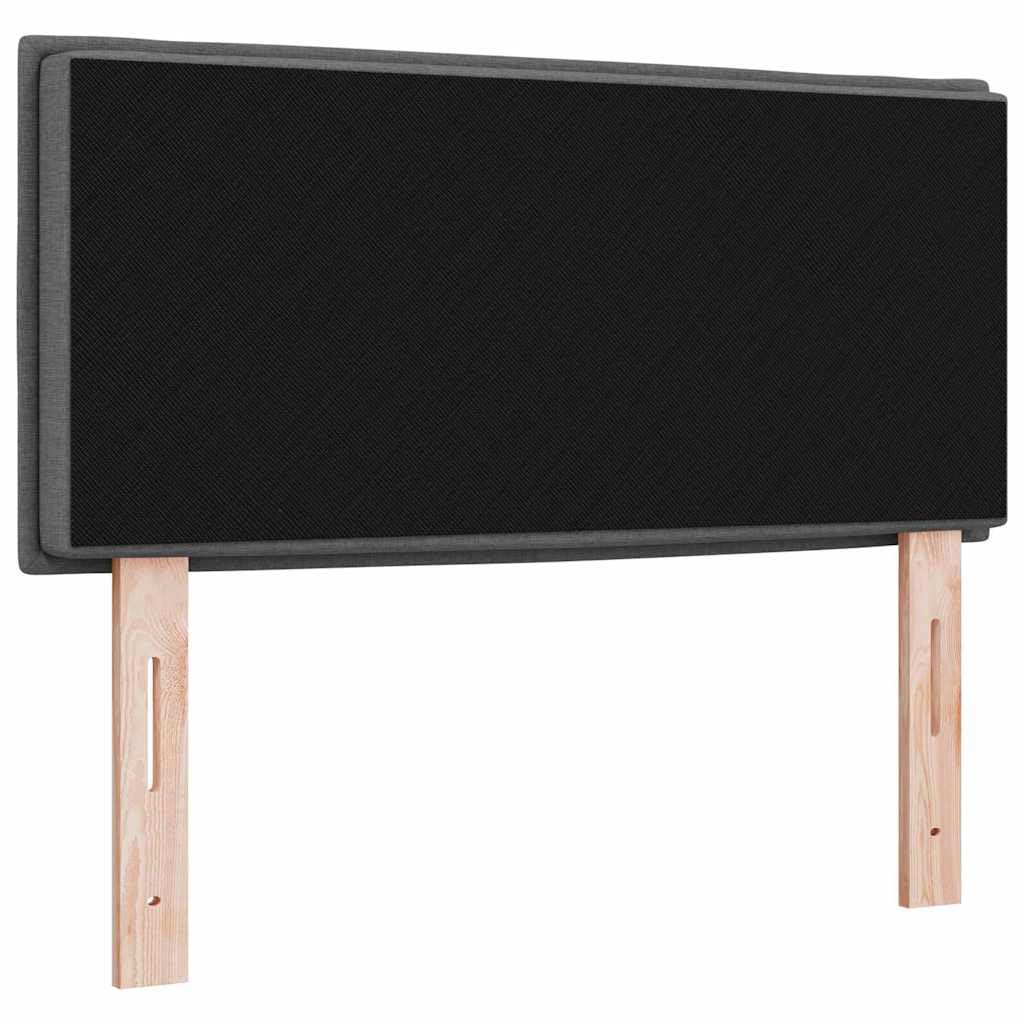 vidaXL Wezgłowie LED z paskami LED Ciemnoszary 90 cm tkanina | Smukłe linie, które nadają elegancki klimat Twojej sypialni, Tworzy nastrój z ciepłym, regulowanym światłem,