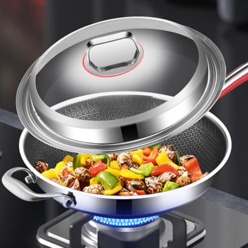 Wok Pan acero inoxidable antiadherente con asas frías miniatura 3