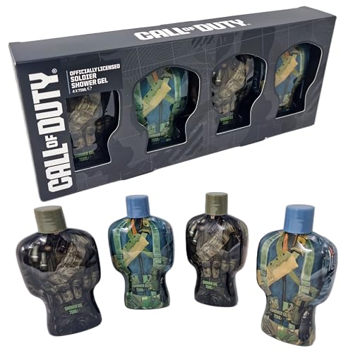 Call of Duty Soldier Shower Gel Gift Set 4 x 75ml Body Wash Bottles Gaming Themed Gift