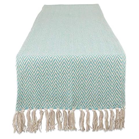 DII Chevron Table Runner in Aqua, 15x72 Cover