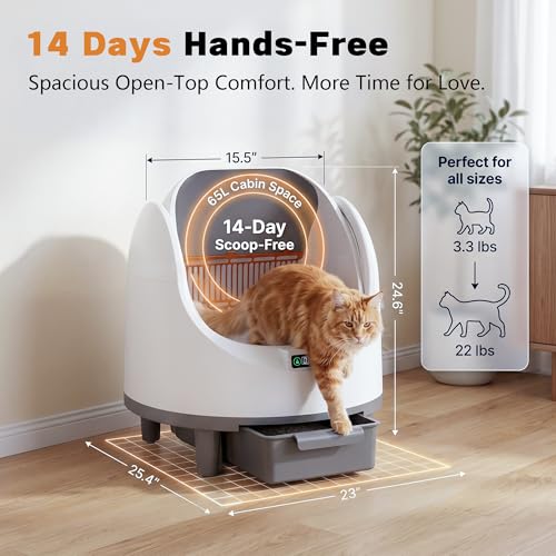 Bashaw Self-Cleaning Litter Box – Open-Top Rake with App Control — view 4
