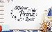 tjapalo® db-pkm359 Wandtattoo Kinderzimmer junge Wandtattoo Jungenzimmer Wandtattoo kleiner Prinz mit Namen (B58 x H35 cm)
