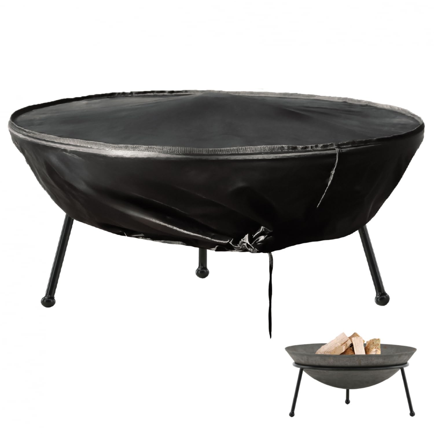 Housse De Brasero Extérieur Oxford Imperméable 85x40 Cm - Protection Noire Robuste