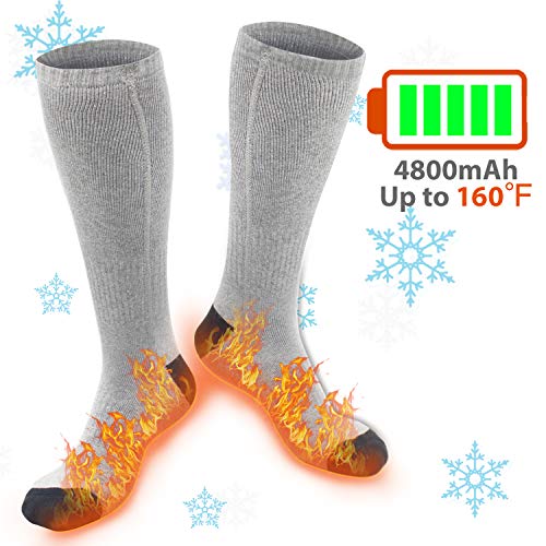 XBUTY Heated Socks for Women Men, Rechargeable Electric Socks Battery Heated Socks, Cold
