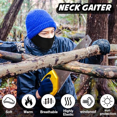 2 Pack Winter Thernal Neck Gaiters for Men,Women Warmer,Loose Face Cover Breathable Mask Dust&Wind Proof Scarf for Skiing Fishing Hiking Cycling Outdoor Activity2