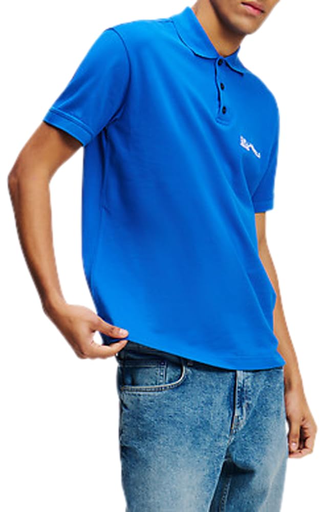 KARL LAGERFELD JEANS Men Regular Pique Polo KLJ Blue L