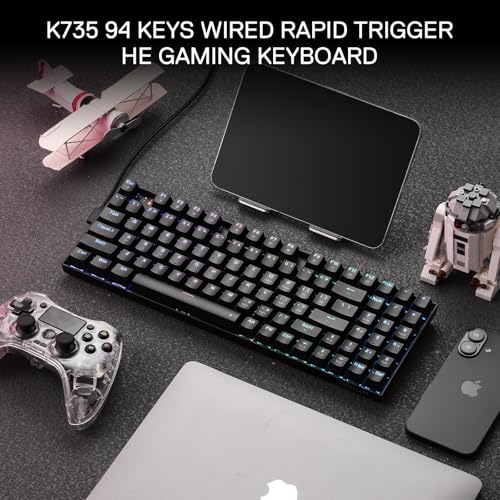 Redragon K735 Rapid Trigger Wired Gaming Keyboard, 90% 94 Keys Mechanical Keyboard w/Hyper-Fast Actuation, Dedicated Magnetic Switch, Actuation Point Adjustable, 8K Hz Polling Rate - Image 8
