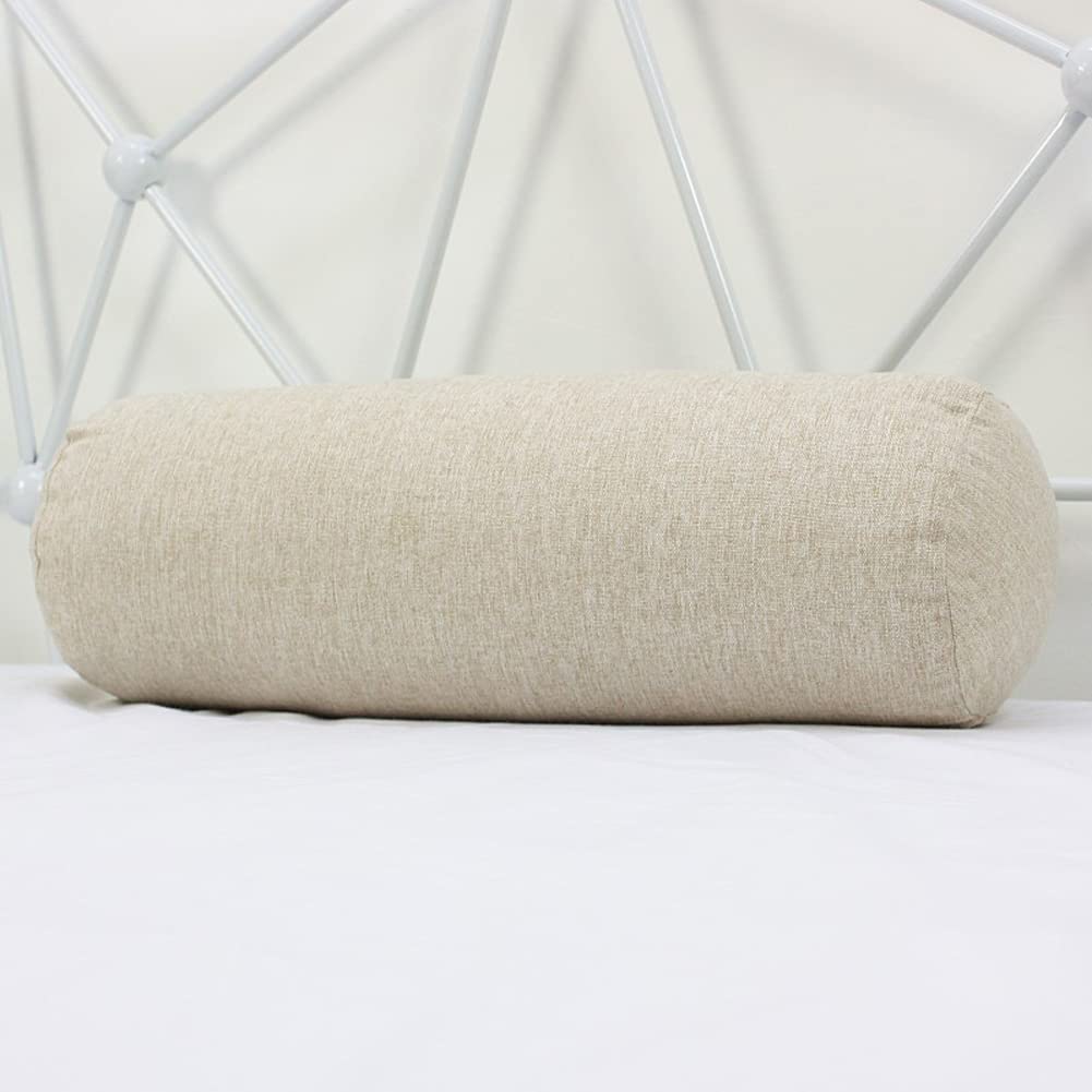 Xpnit Ronde cilinderkussen Wateproof Bolster kussen, zacht Sofa Armsteun Ondersteuning kussen, lendenkussen voor slaapbank Car Office (rond-15 * 90cm, donkergrijs