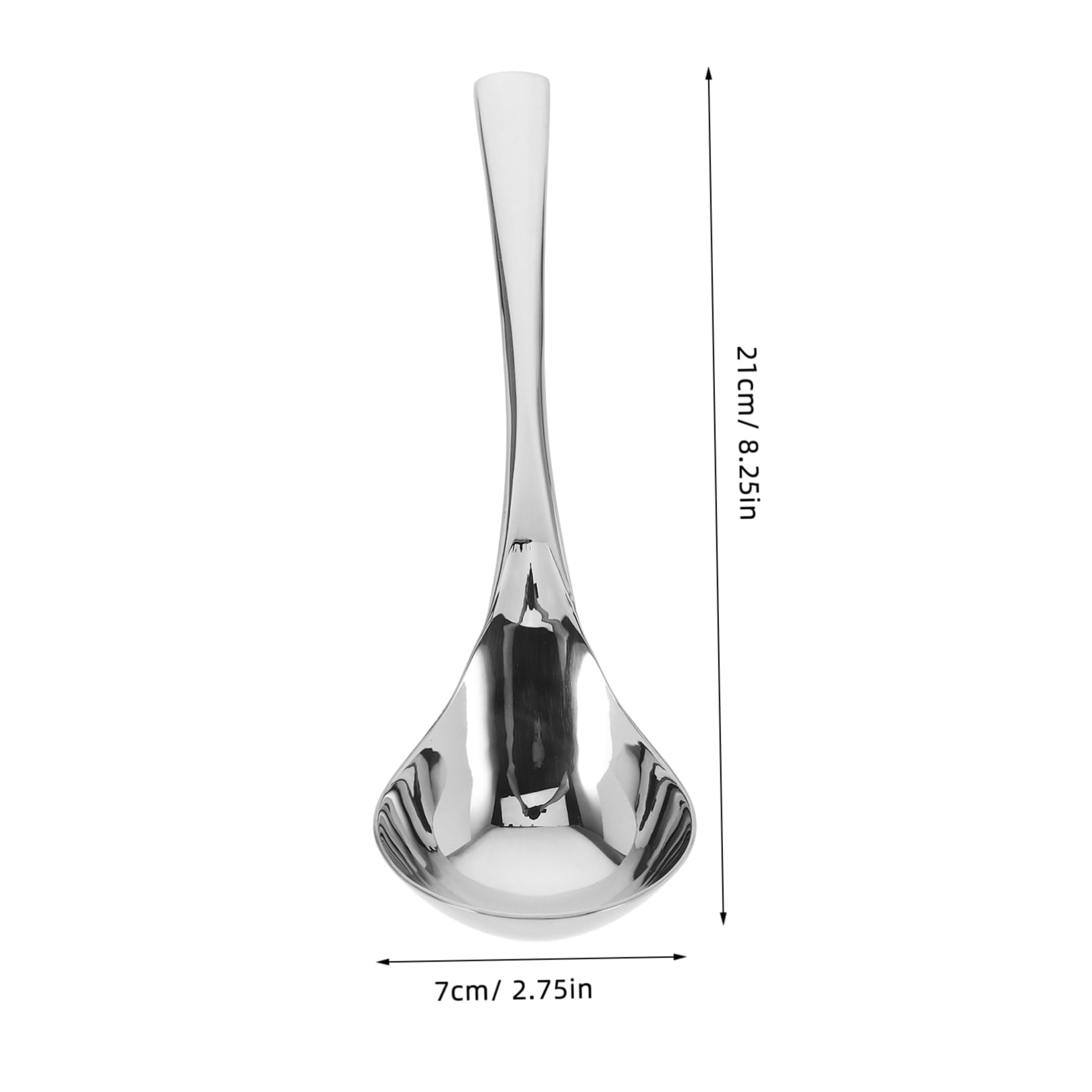 Wakauto Small Soup Ladle Spoon Stainless Steel Sauce Serving Ladle Mirror Finish 8.3 Size Dishwasher Safe Silver