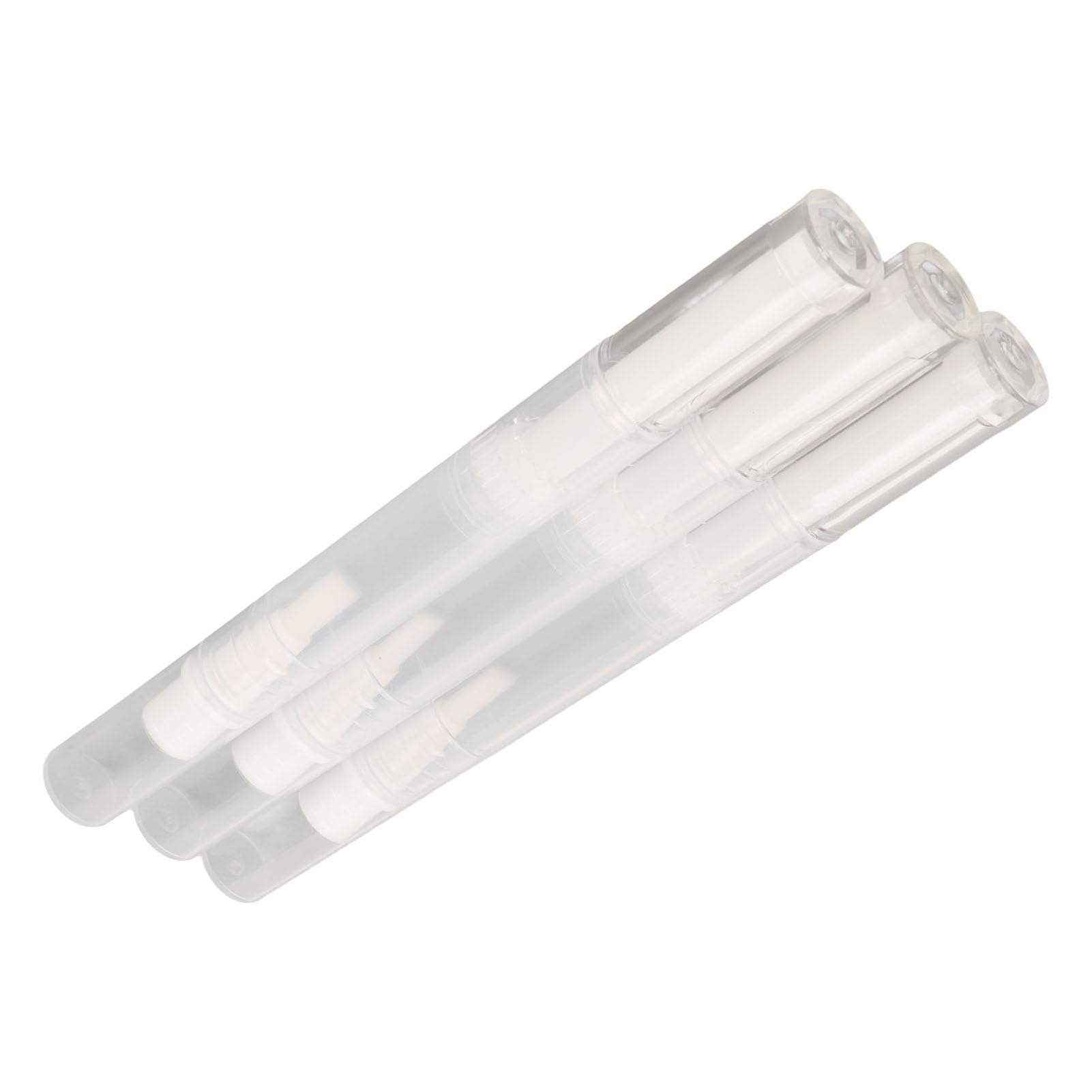 Bliss Kiss Przyjazny w Podróży Przezroczysty Pisak Typu Twist Pen do Olejku do Paznokci, 3 szt. Wielofunkcyjny Pusty Pisak do Olejowania Skórek z końcówką Pędzla, Pojemnik na