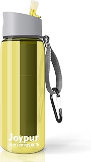 joypur Water Filter Bottle, BPA Free Water Purifier with 4-Stage Intergrated Filter Straw for Camping, Hiking, Travel Abro...