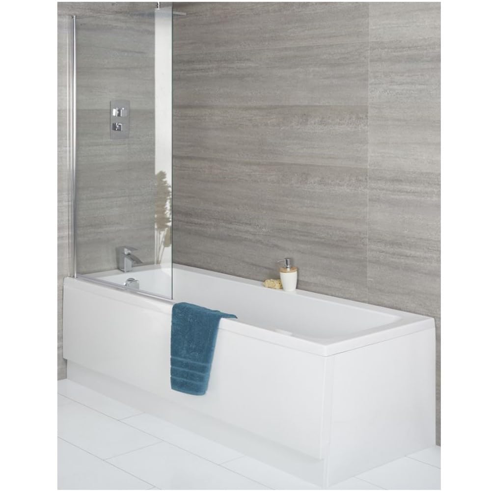 Milano Farington White 1700mm x 750mm Single Ended Bath Screen Panels