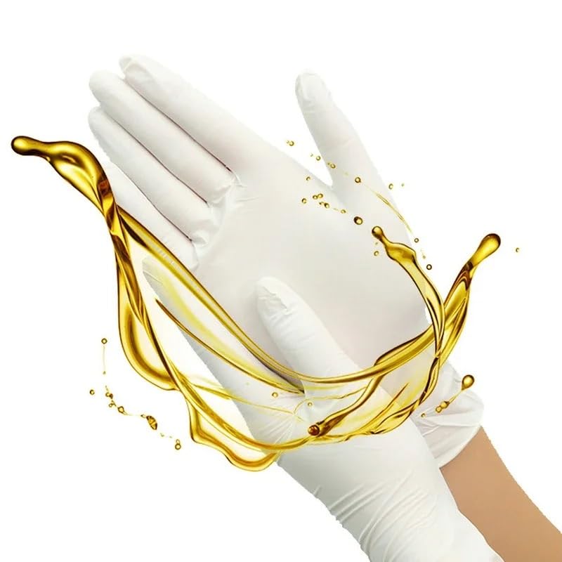 100 guantes de examen industriales desechables caucho nitrilo, azules, sin polvo, no tóxicos, for lavar, usar en jardín y la cocina(L)