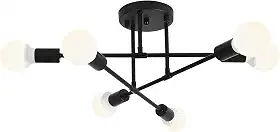 Luminária Pendente Preta Com 6 Cabeças, Pendente Luminária De Teto Regulável, Luminária Pendente Para Cozinha, Quarto, Sala De Estar (Lâmpada Não Incluída)