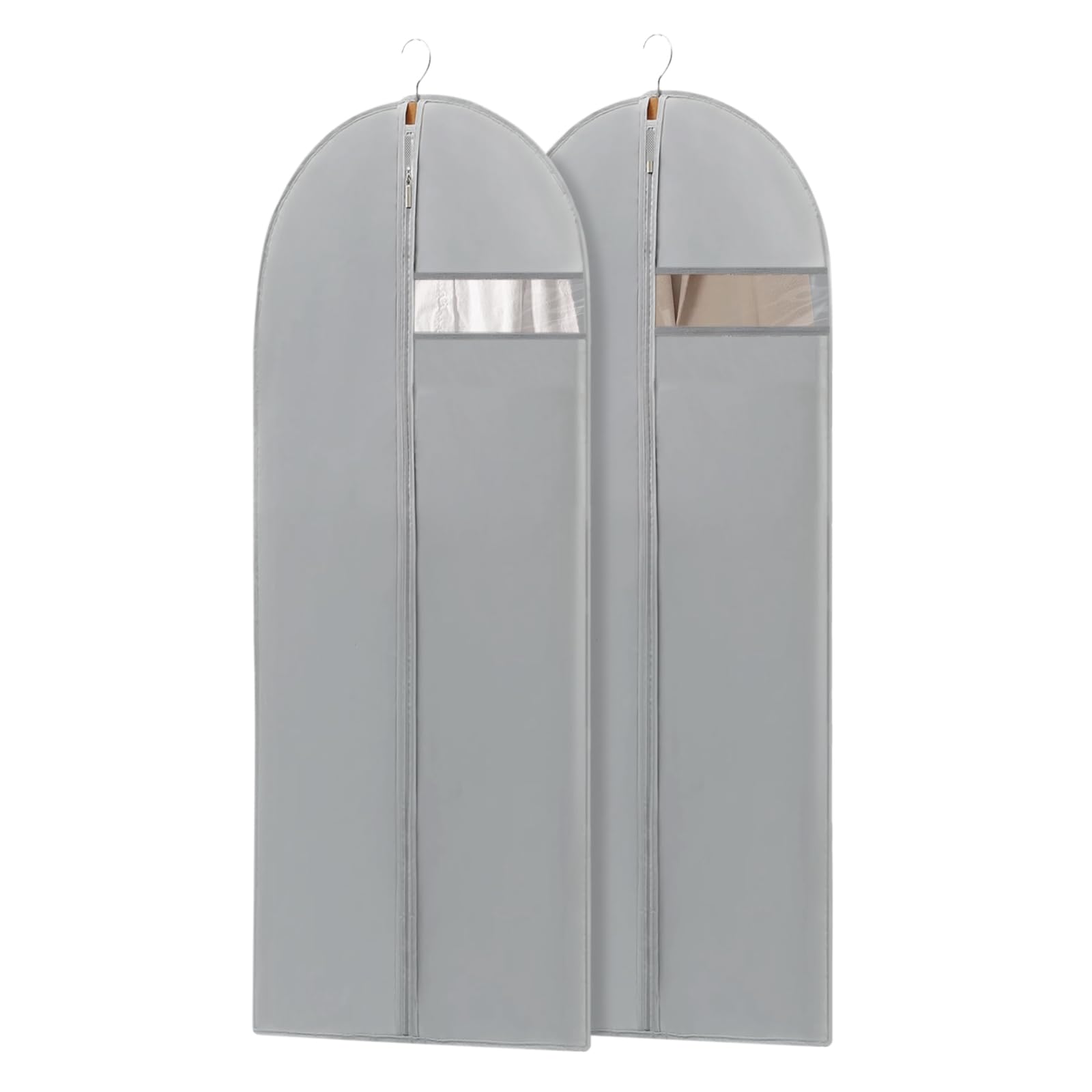 2 Pack 65 Long Dress Bags for Gowns Dress Garment Bag for Hanging Clothes Dress Cover with Clear