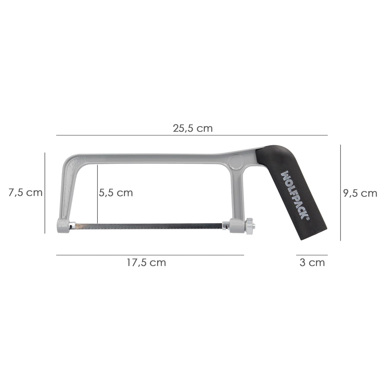 WOLFPACK LINEA PROFESIONAL Arco Sierra Mini Profesional Aluminio Hoja 150 mm. Serrucho, Segueta, Segueta, Mini Arco Sierra