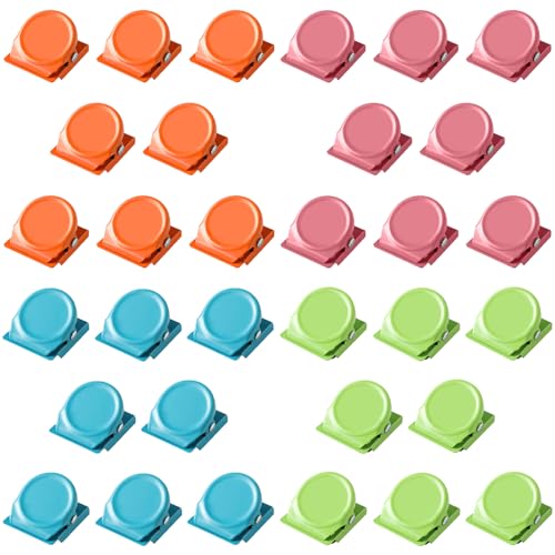 Clips magnétiques puissants en métal lot de 32 pinces colorées anti-glisse