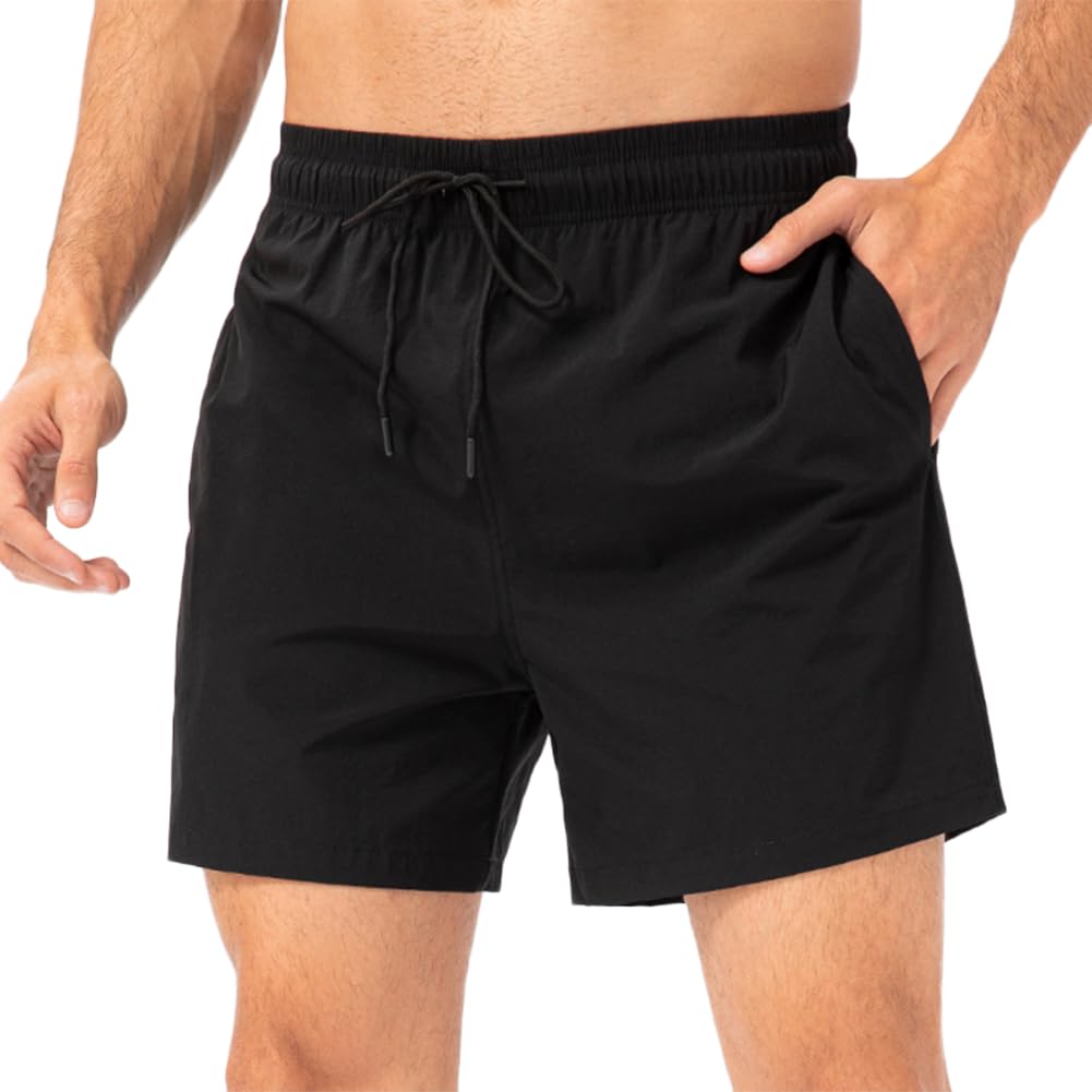 HSQSMWJ Quick Dry Running Sports High Street Casual Mens Gym Shorts With Zip Pockets