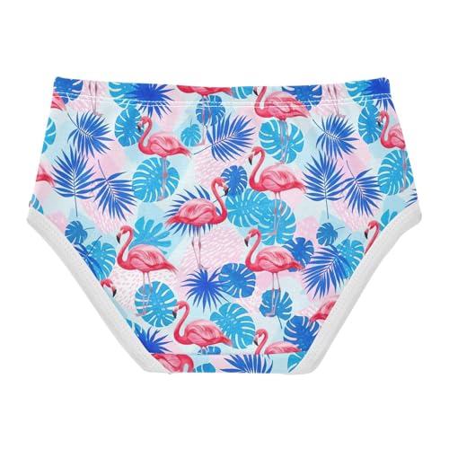 Joisal Vibrant Pink Flamingos Blue Cute Panties Girl Toddlers Underwear Floral Cotton Fancy Undies Kids Briefs 2t2