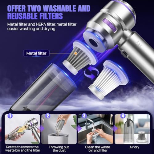 Image of Vacuum Cleaner for Home Use | Car Use | 4 in 1 Cordless Vacuum Cleaner & Blower | Rechargeable 4000mAh | 3 Speed Suction Upto 15000PA | BLDC Motor | Clean Sofa, Curtains, More | 1 Year Warranty