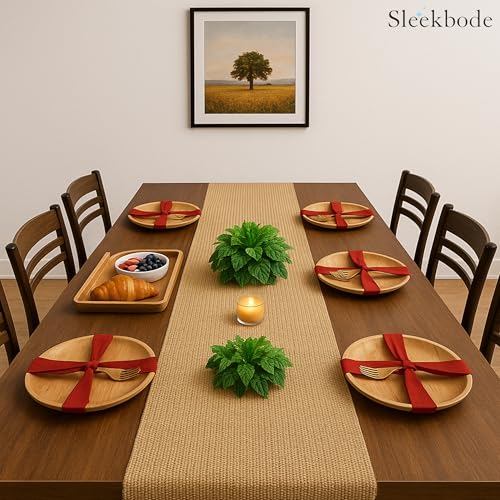 Image of Dining Table Runner for 6 Seater | Table Runners for Living Room | Cotton Runner for Centre Table | Side Table Cover | Runner for Dining | Home Center Table Runner (137 X 30 Centimeter)
